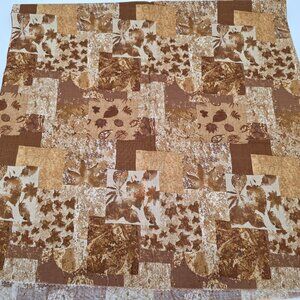 Falling Leaves Hancock Fabric Autumn Leaf Patchwork Brown & Gold Cotton 1 Yard